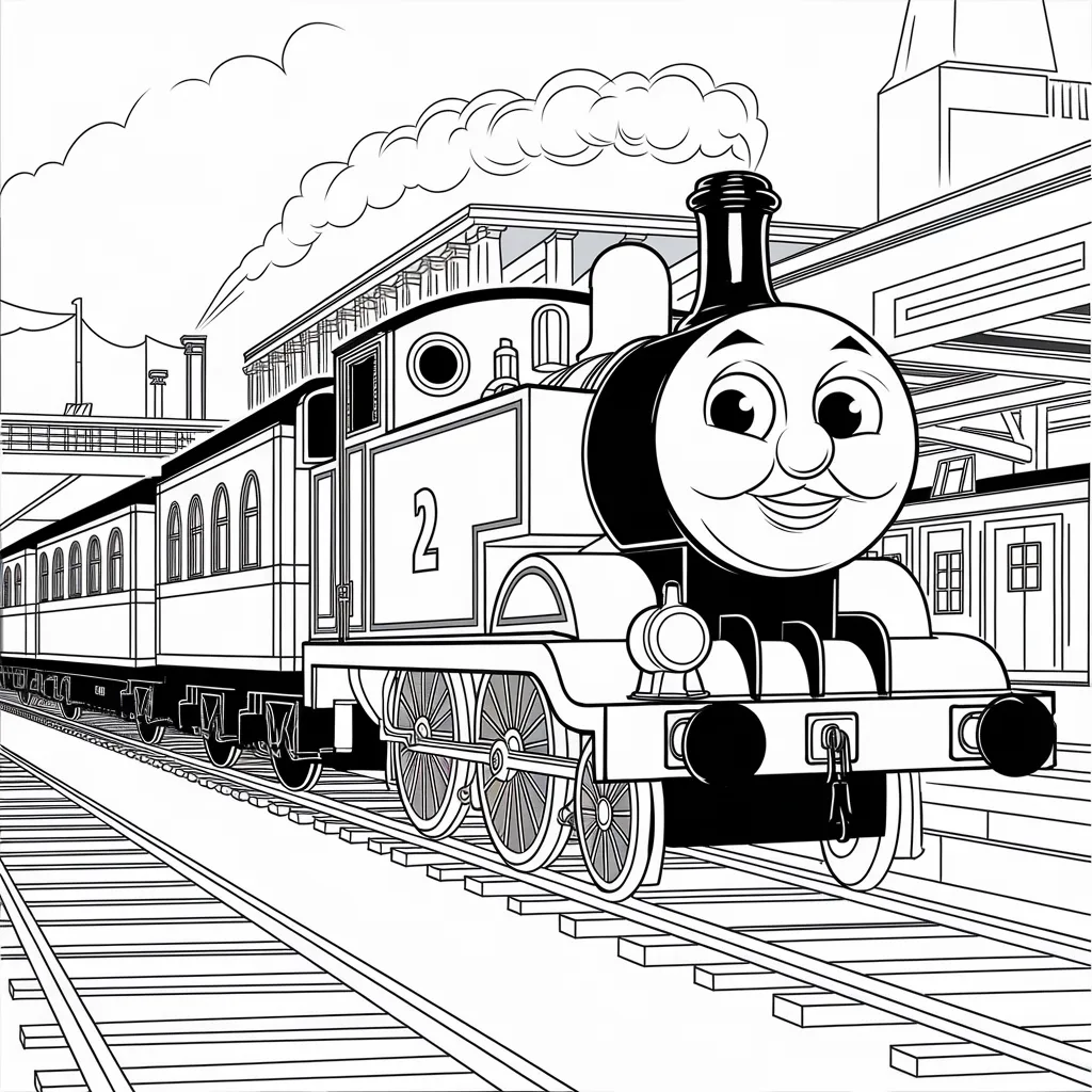 Gambar Kartun Thomas Hitam Putih Petualangan Lokomotif Biru dalam Nuansa Monokrom 4 gambar kartun thomas hitam putih 3