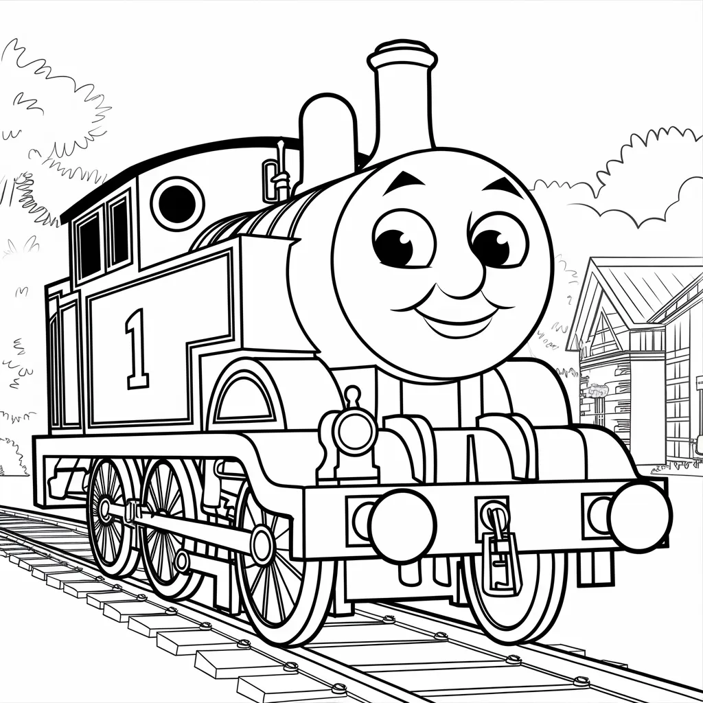 Gambar Kartun Thomas Hitam Putih Petualangan Lokomotif Biru dalam Nuansa Monokrom 5 gambar kartun thomas hitam putih 4