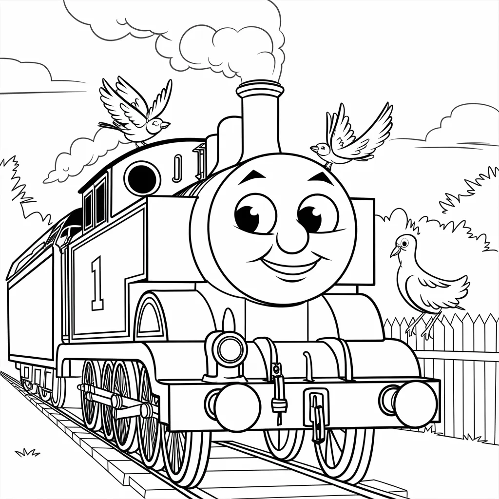 Gambar Kartun Thomas Hitam Putih Petualangan Lokomotif Biru dalam Nuansa Monokrom 20 gambar kartun thomas hitam putih 19