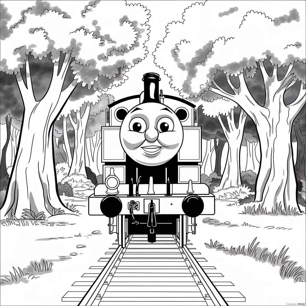 Gambar Kartun Thomas Hitam Putih Petualangan Lokomotif Biru dalam Nuansa Monokrom 7 gambar kartun thomas hitam putih 6