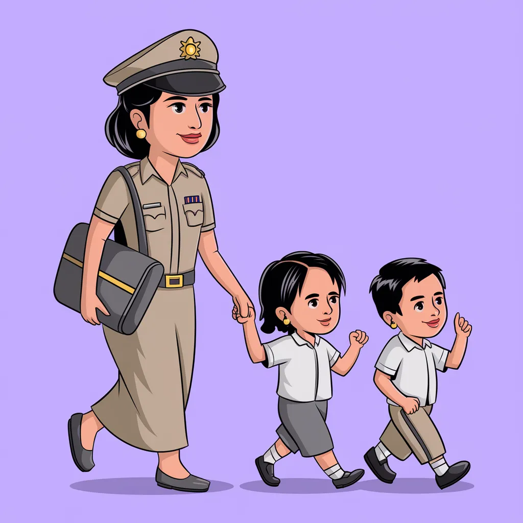Gambar Kartun Polisi dan Bhayangkari, Menampilkan Kehidupan Sehari-hari yang Penuh Dedikasi dan Kasih Sayang 21 gambar kartun polisi dan bhayangkari 20