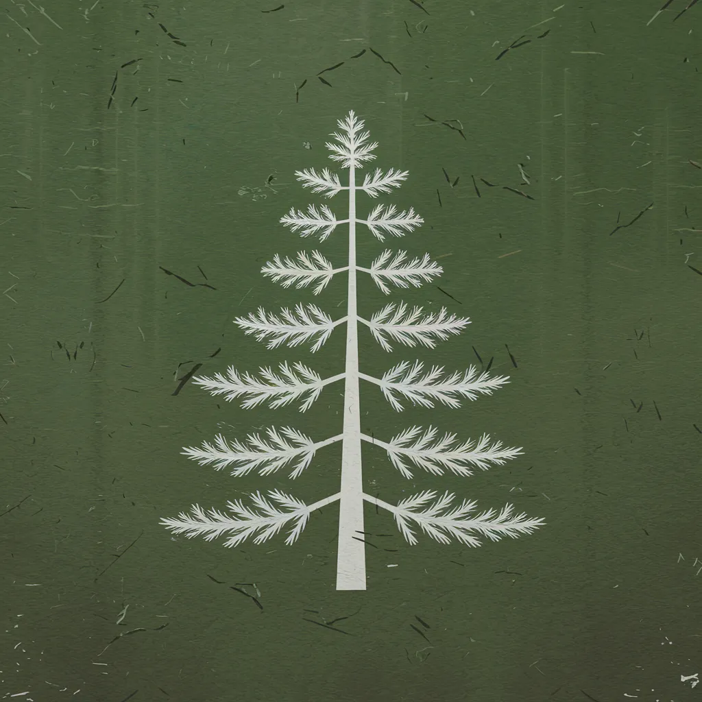 gambar kartun pohon cemara