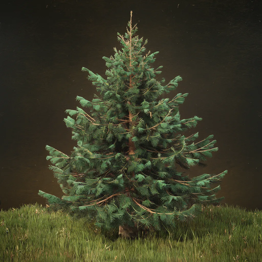 gambar kartun pohon cemara