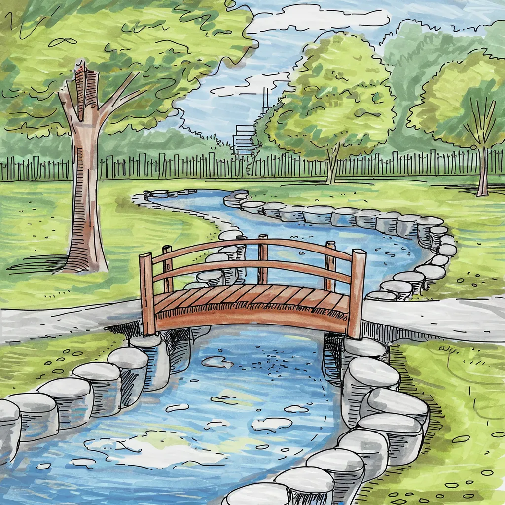 Gambar Sketsa Taman Mudah 17 gambar sketsa taman mudah