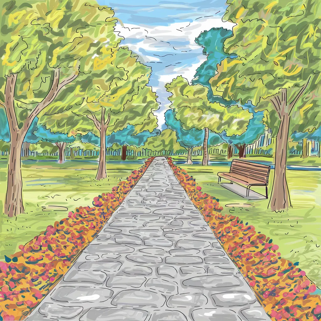 Gambar Sketsa Taman Mudah 3 gambar sketsa taman mudah