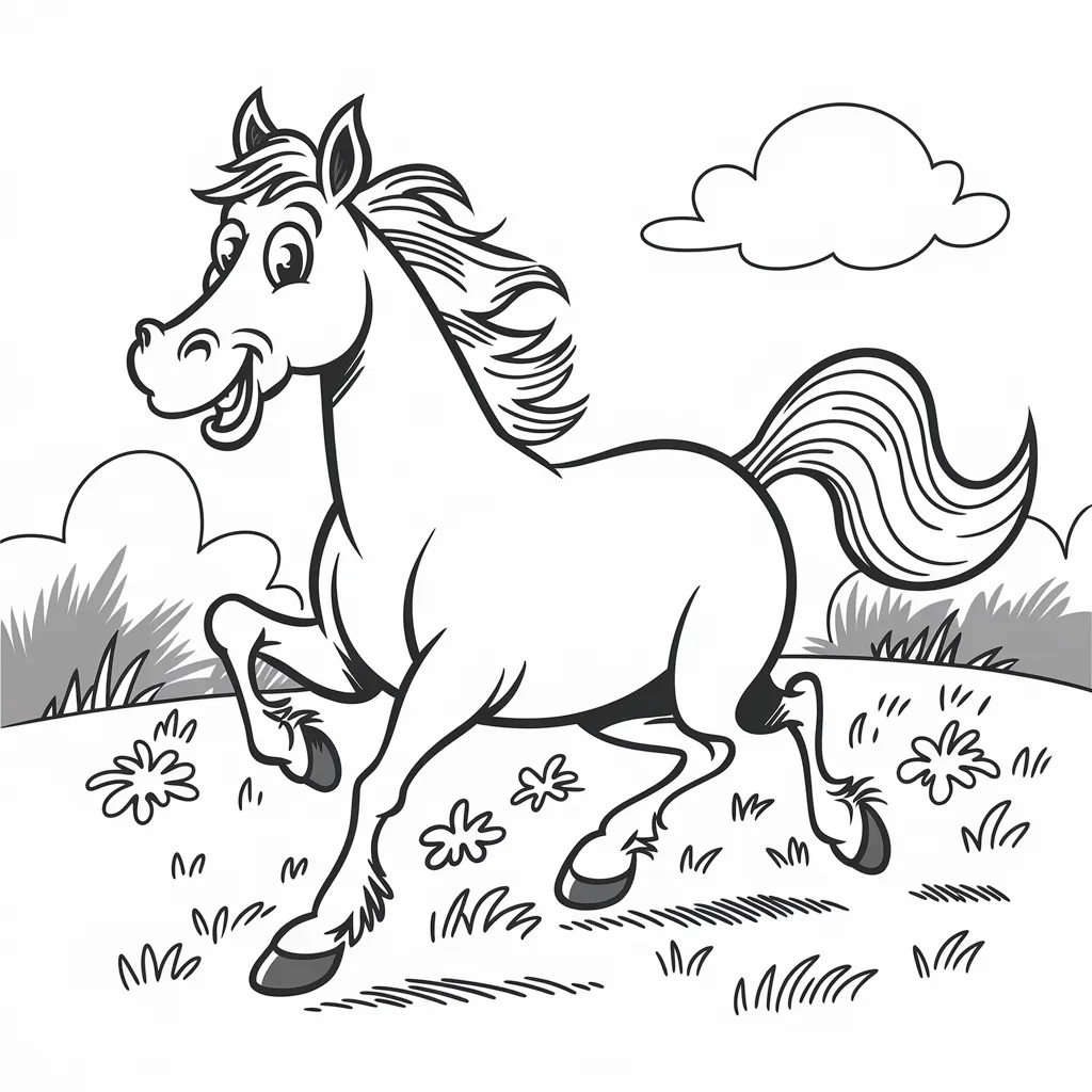 Gambar Kuda Mewarnai 2 gambar kuda mewarnai