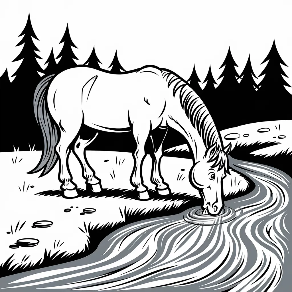 Gambar Kuda Mewarnai 17 gambar kuda mewarnai