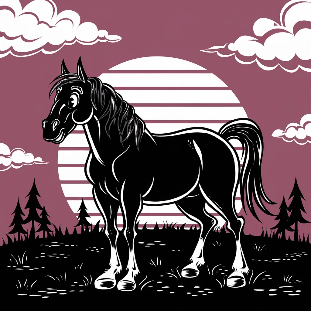 Gambar Kuda Mewarnai 25 gambar kuda mewarnai