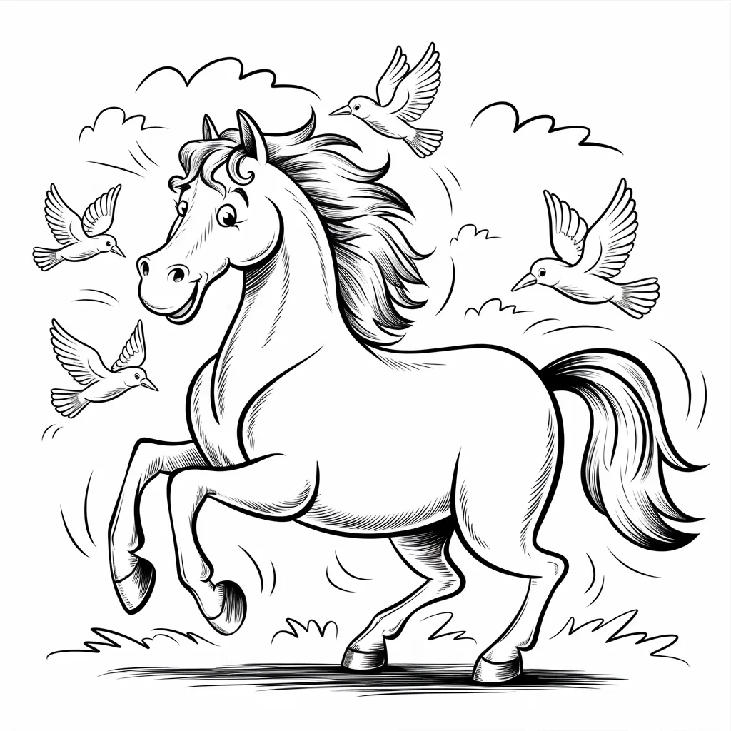 Gambar Kuda Mewarnai 29 gambar kuda mewarnai