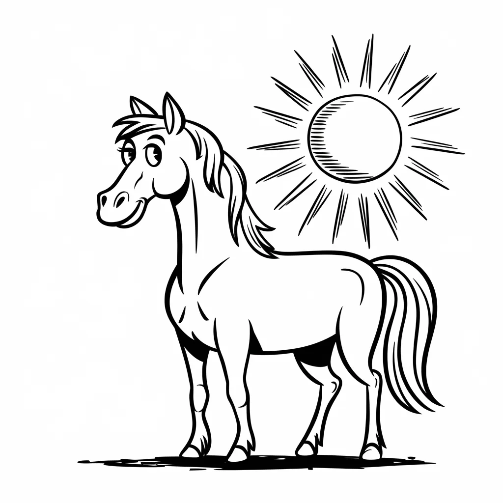Gambar Kuda Mewarnai 4 gambar kuda mewarnai