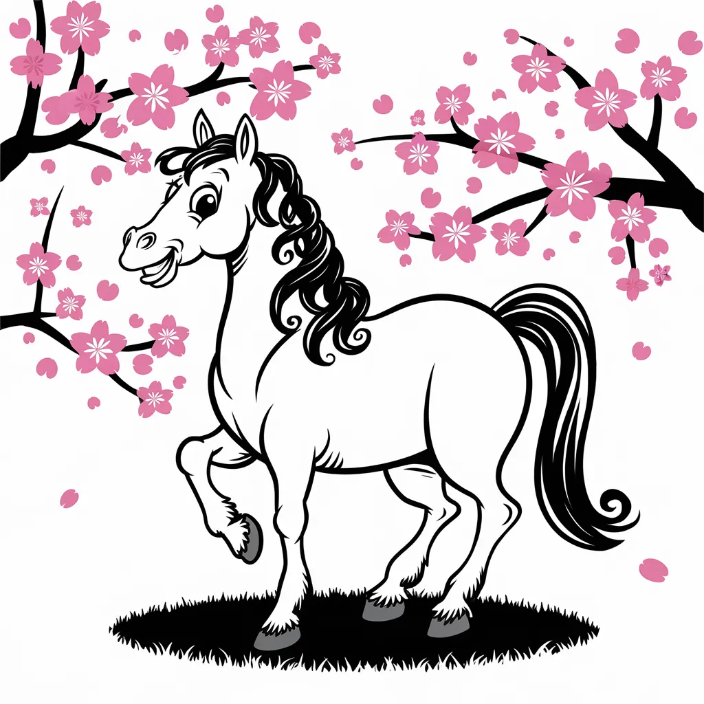 Gambar Kuda Mewarnai 10 gambar kuda mewarnai