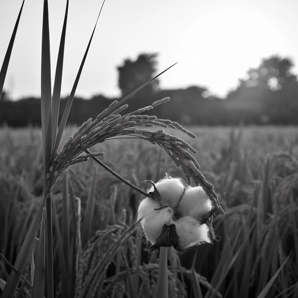 Gambar Padi dan Kapas Hitam Putih 2 gambar padi dan kapas hitam putih