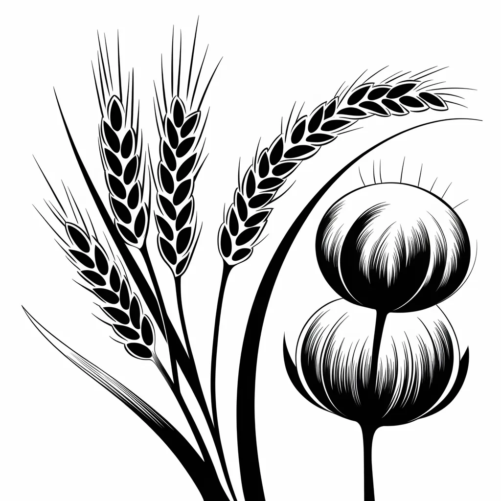 Gambar Padi dan Kapas Hitam Putih 14 gambar padi dan kapas hitam putih