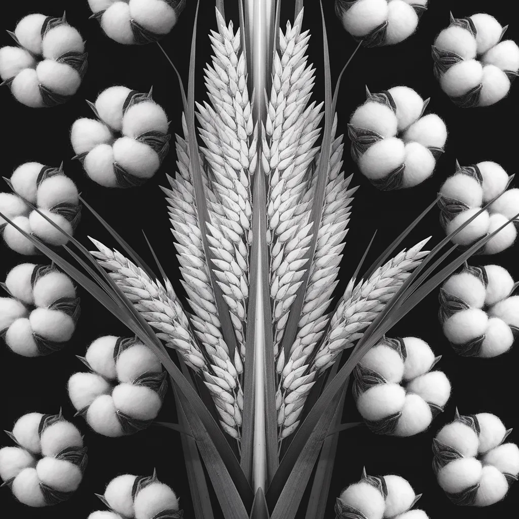 Gambar Padi dan Kapas Hitam Putih 3 gambar padi dan kapas hitam putih