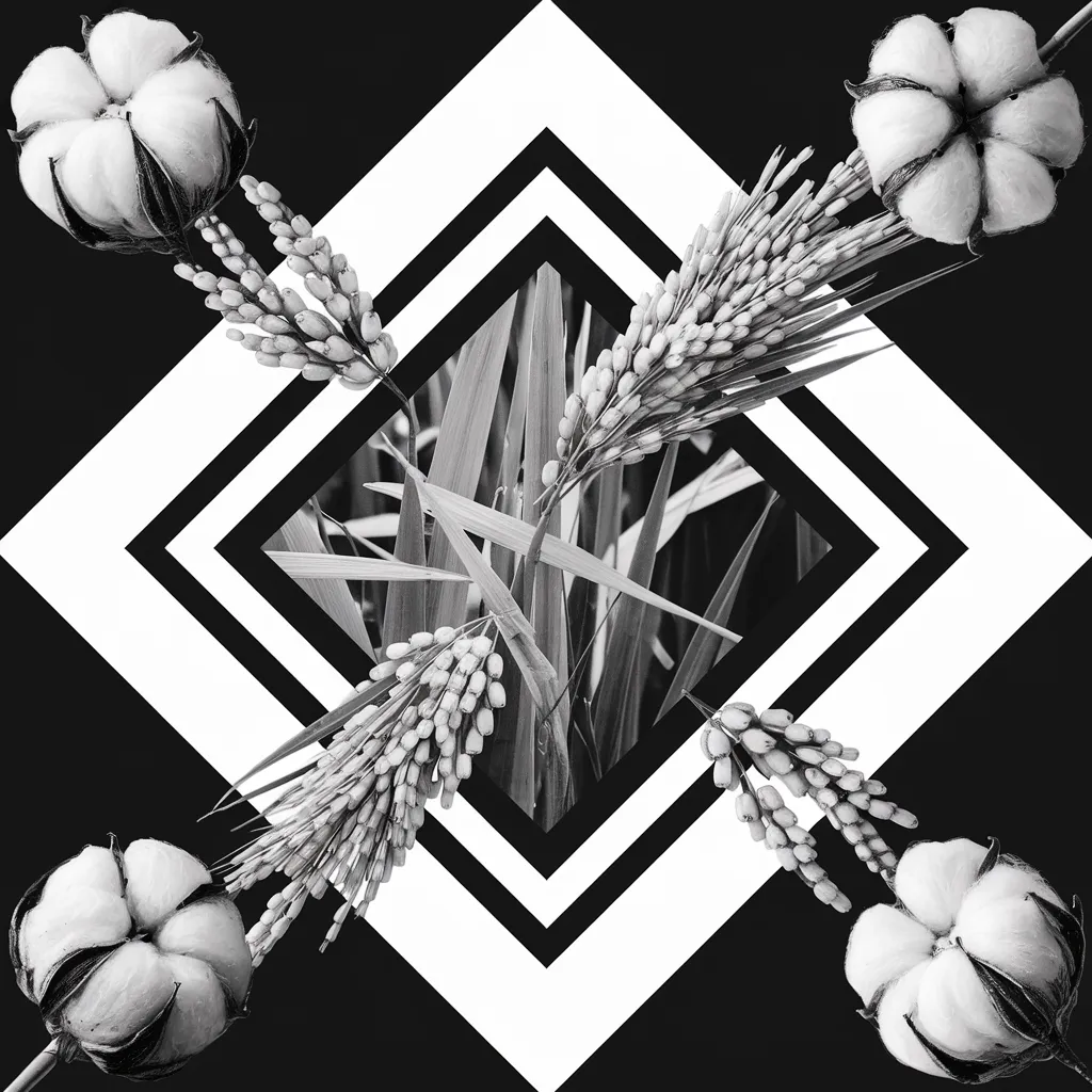 Gambar Padi dan Kapas Hitam Putih 4 gambar padi dan kapas hitam putih