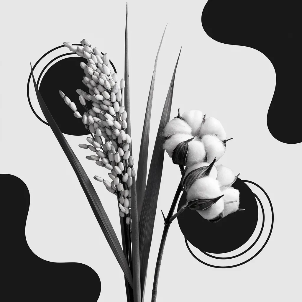 Gambar Padi dan Kapas Hitam Putih 7 gambar padi dan kapas hitam putih