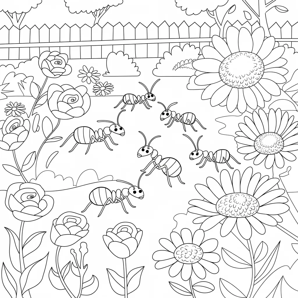 Gambar Mewarnai Semut 3 gambar mewarnai semut