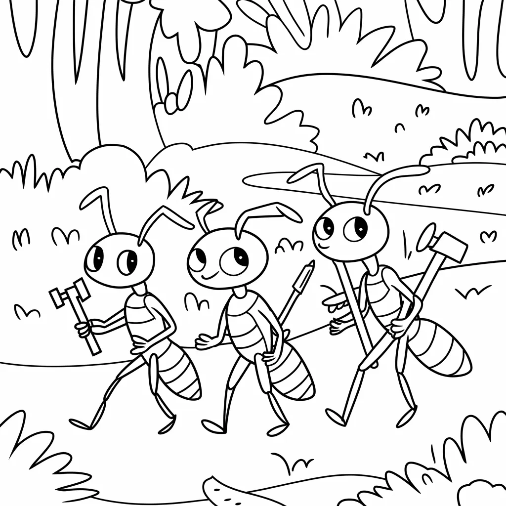 Gambar Mewarnai Semut 24 gambar mewarnai semut