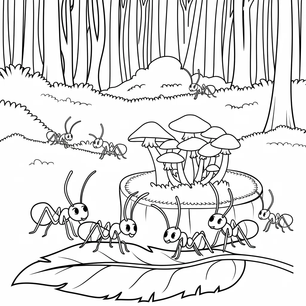 Gambar Mewarnai Semut 4 se 3