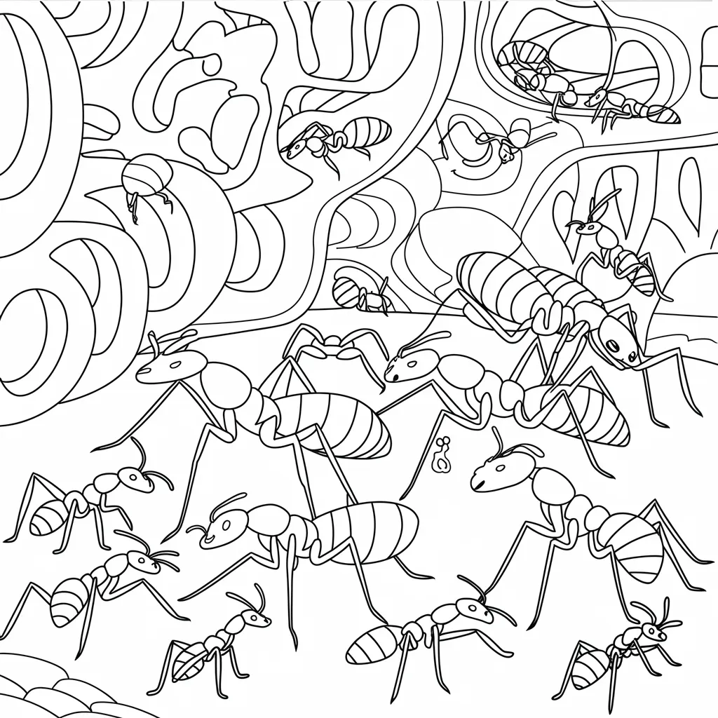 Gambar Mewarnai Semut 9 gambar mewarnai semut