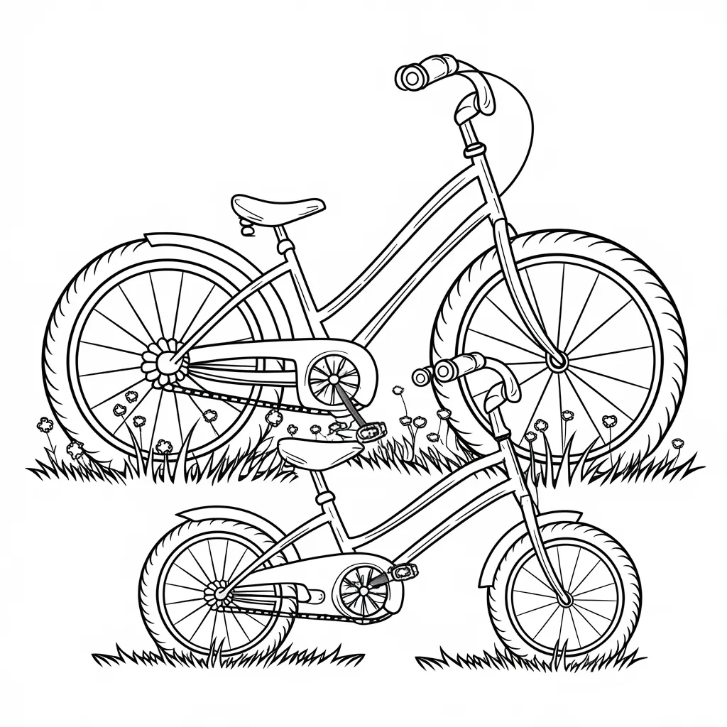 Gambar Sepeda Mewarnai 14 gambar sepeda mewarnai